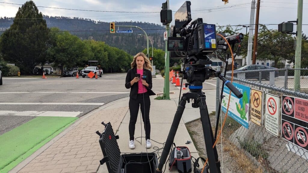 reporter tv camera live broadcast